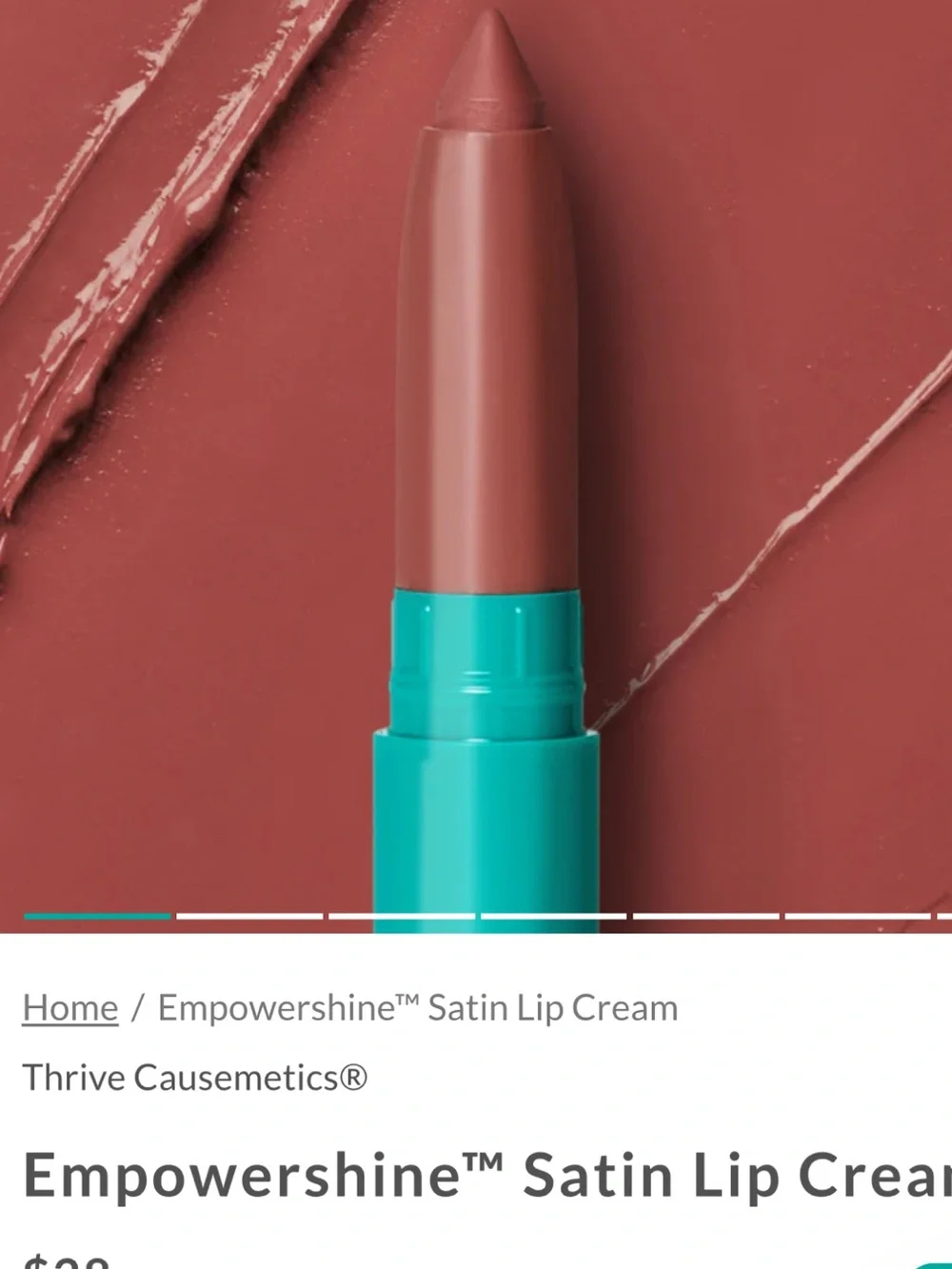 Thrive Causemetics Satin Lip Cream Stick NWT